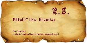 Mihálka Bianka névjegykártya